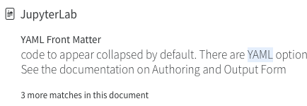 Part of a search result that shows a matching result for the search term, and at the bottom reads '3 more matches in this document'